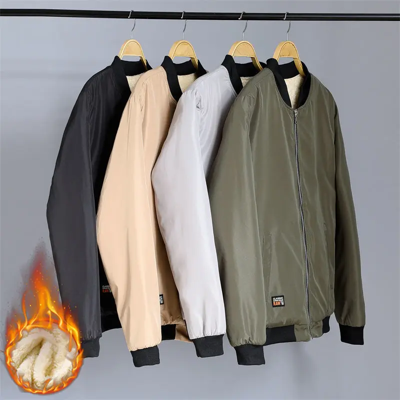 

Oversized Thin/Thick Velvet Men's Jacket Warm Winter Clothing Bomber Jacket Down Coat Windproof Windbreaker Fitness Coat For Men