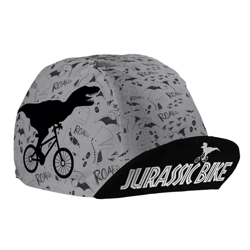 

JURASSK Cycling Caps Grey Dinosaur Bike Hat One Size Fits Most