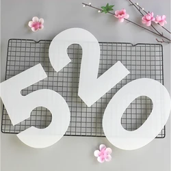 0-8 Numeral Cake Stencils 10/12/14/16/18 Inch White PET Plastic Number Templates Birthday Anniversary Layered Cake Baking Tools