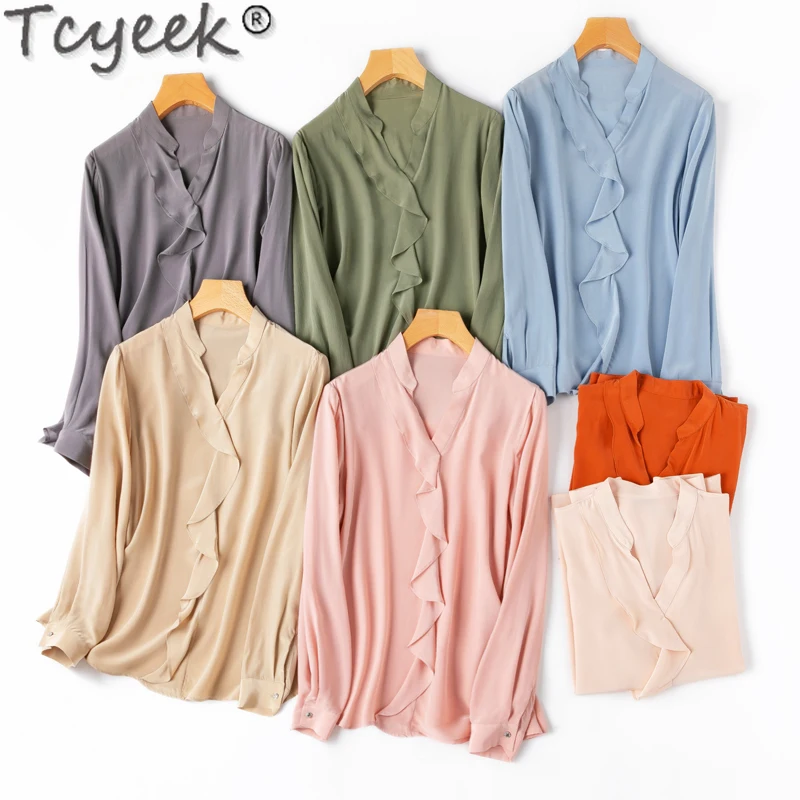 tcyeek-100-mulberry-silk-blouse-women-clothes-spring-summer-long-sleeve-top-ol-style-elegant-female-blouses-blusas-de-mujer