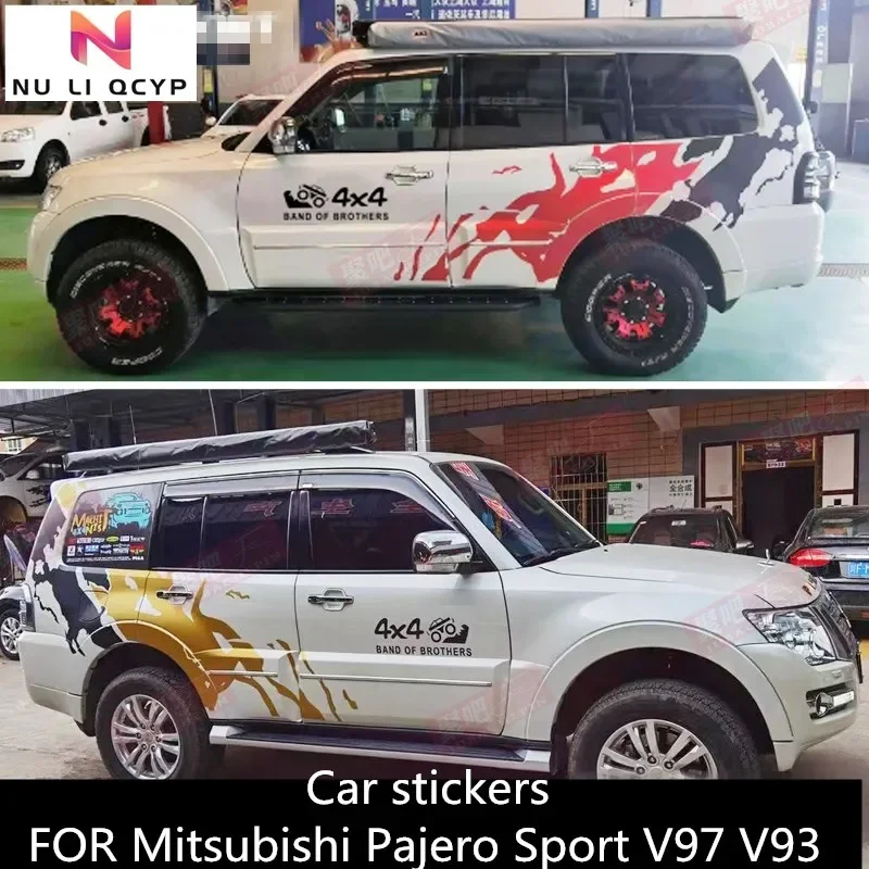 New custom car sticker 4X4 Vinyl off-road special body side film decal  FOR Mitsubishi Pajero Sport V97 V93