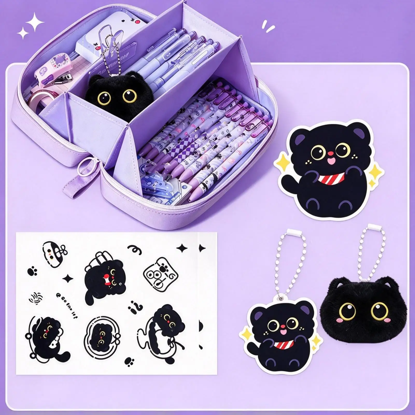 estuche-para-lapices-con-5-compartimentos-y-espacio-para-pegatinas-boligrafos-de-gel-y-un-adorno-con-forma-de-gato-estuche-para-lapices-set-de-material-escolar-para-el-hogar-la-oficina-o-el-aula