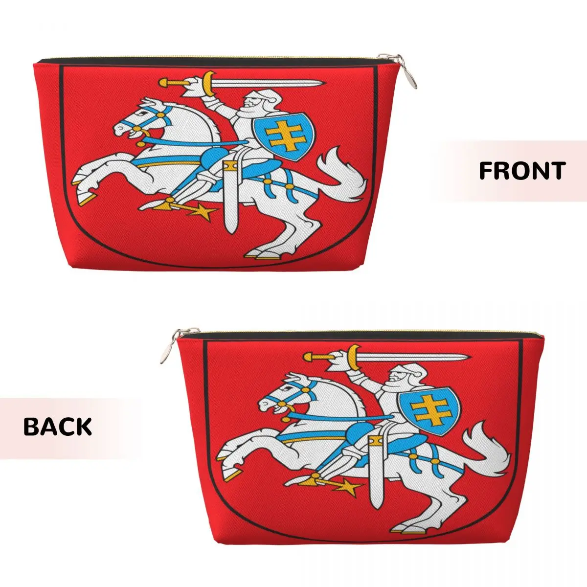 Custom Lietuva Lithuania Coat Of Arms Makeup Bag for Women Travel Cosmetic Organizer Cute Storage Toiletry Bags