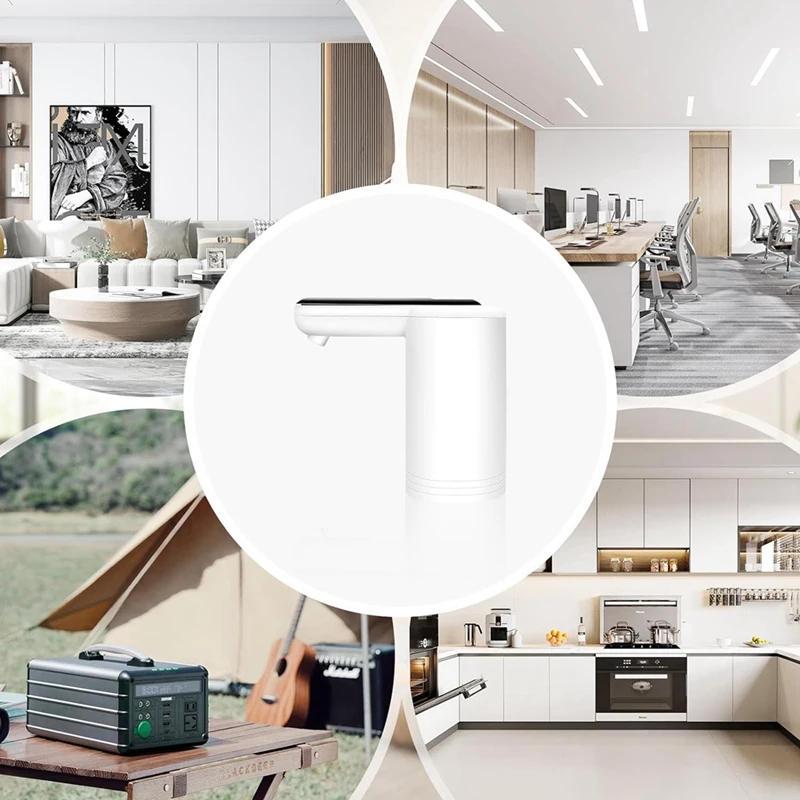 Dispenser air untuk botol 5 galon, pompa air pemompa cepat Universal 2 Motor, pengisian daya USB portabel