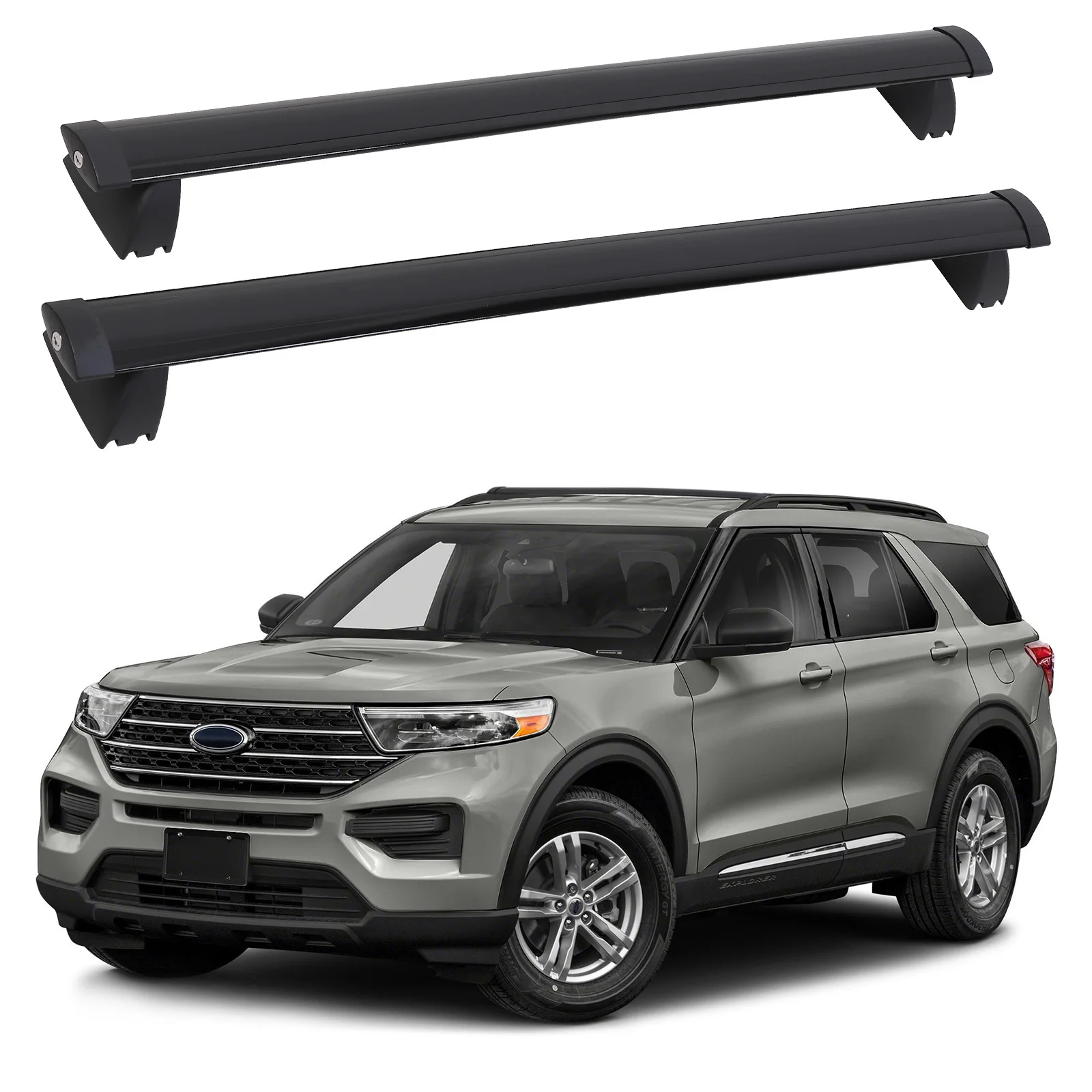 Car Roof Rack Cross Bars, for 2011-2021 Jeep Grand Cherokee with Grooved Side Rails, Aluminum Cross Bar Replacement for Rooftop