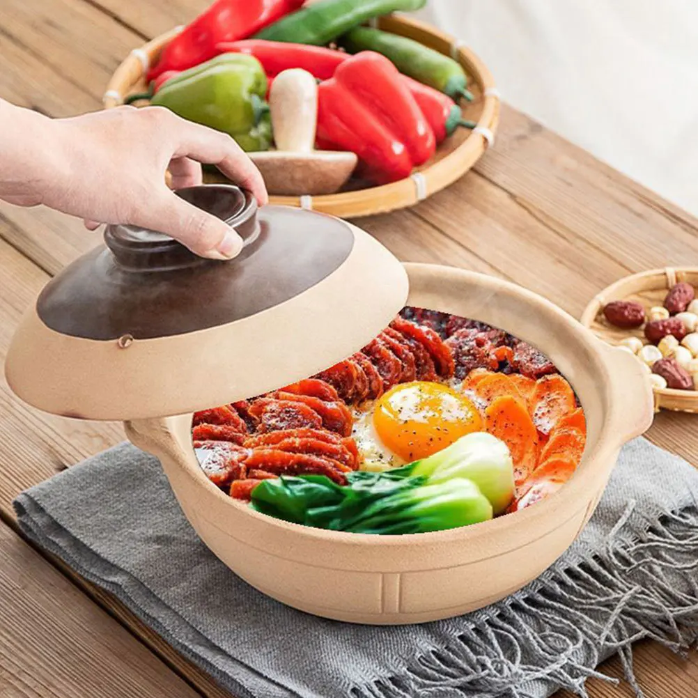 

1Pcs Fine Workmanship Ceramic Casserole Multi-Function Stew Pot for Home and Commercial Use Household Casserole