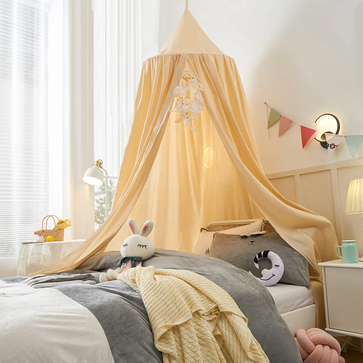 Dome Bed Curtain Children's Windscreen Crib Surround Bed Head Decoration Shading Mosquito Net Bed Tent Mosquito Tent