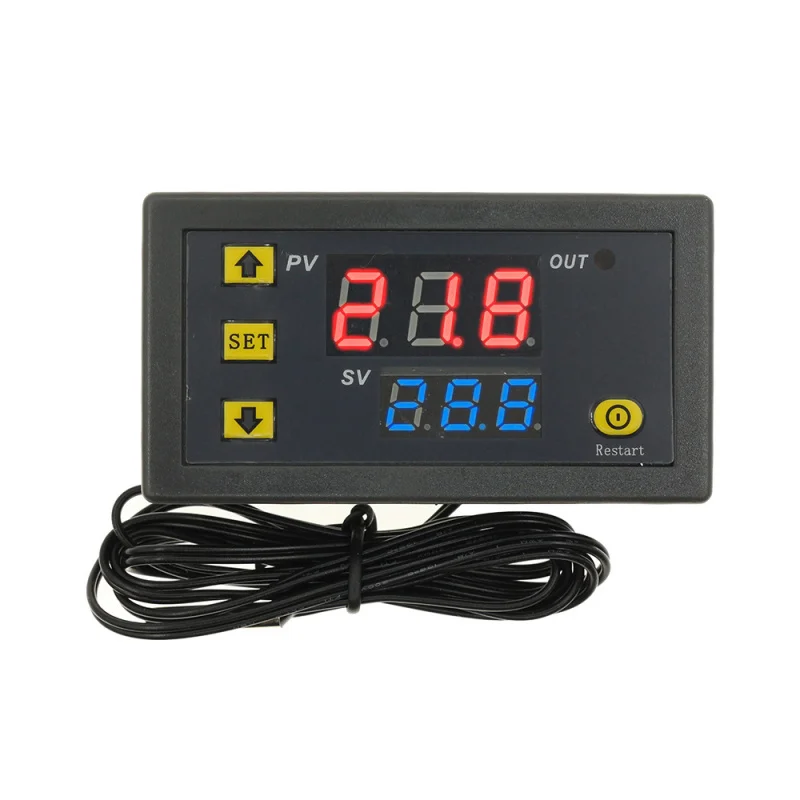 W3230Red and Blue Dual Display Temperature Controller Digital Display Thermostat Temperature Control Switch Module 12V 24V 220V