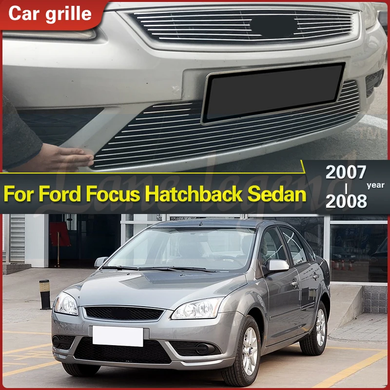 

High Quality Stainless Steel Car Front Bumper Grille Grill Cover Trim for Ford Focus 2007 2008 Hatchback Sedan Racing Grills