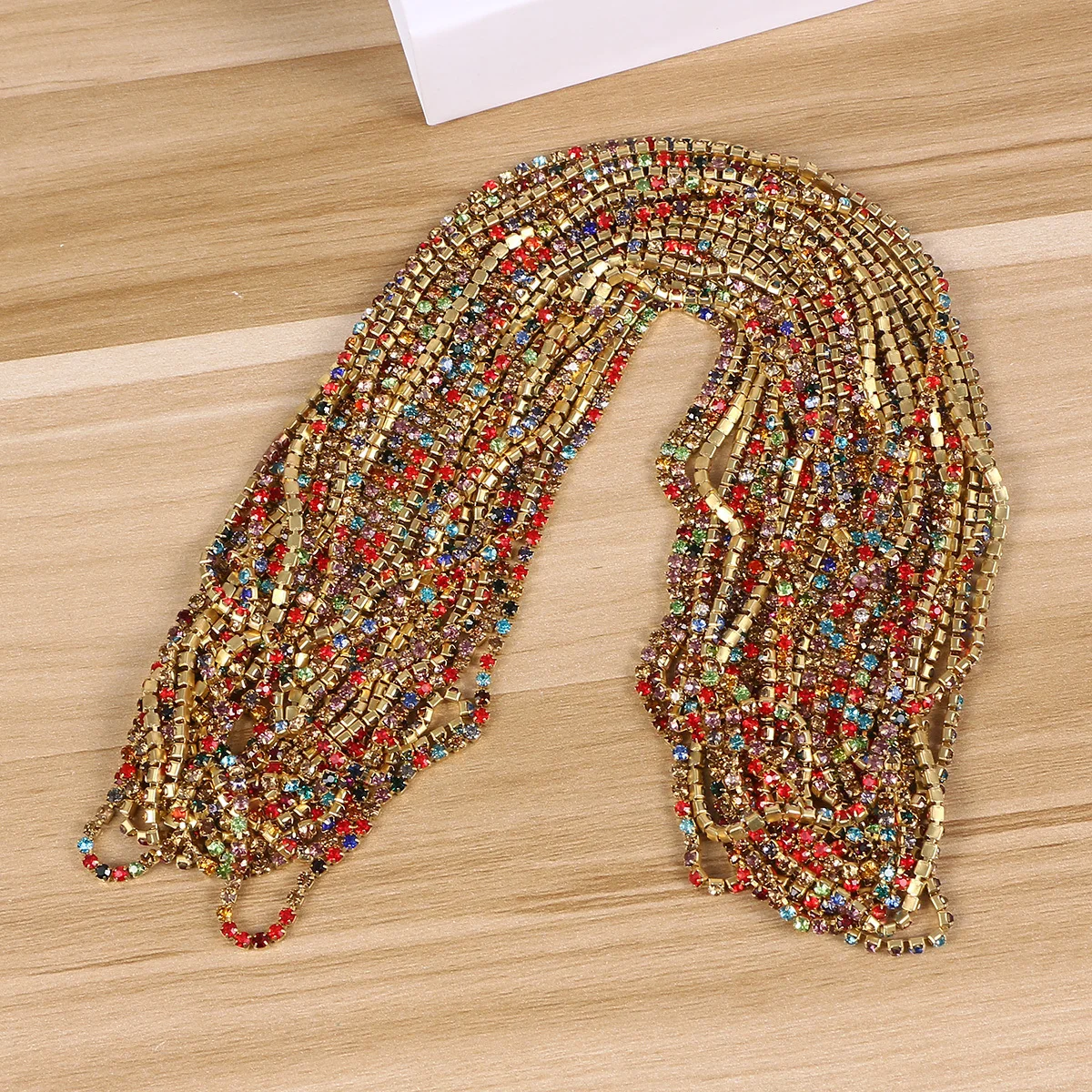 

10M 3Mm Gold Base Rhinestone Claw Chain Colorful Crystal Trim For Wedding Dress Handbags Shoes Hats Sewing Craft Diy Projects
