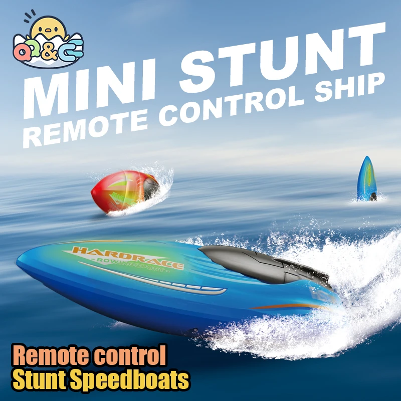 

RC Boat 2.4G Small Stunt Remote Control Boat Ship Children Electric Speedboat With Cool Lighting Water Toys For Boys Kids Gift