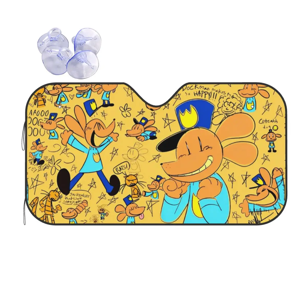 

Kawaill Dog Man Манга Солнцезащитный козырек для ветрового стекла, креативный козырек на переднее окно автомобиля 76x140 см, солнцезащитный козырек, солнцезащитная занавеска