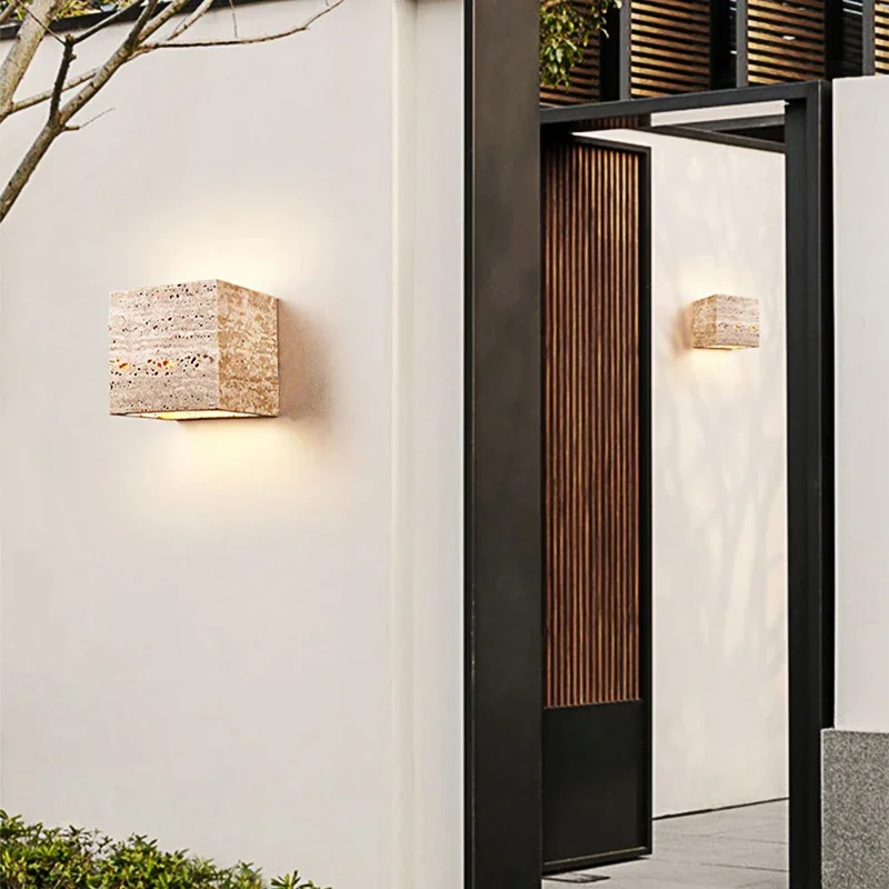 Outdoor Stone Wall Lamp Waterproof LED Light Bedroom