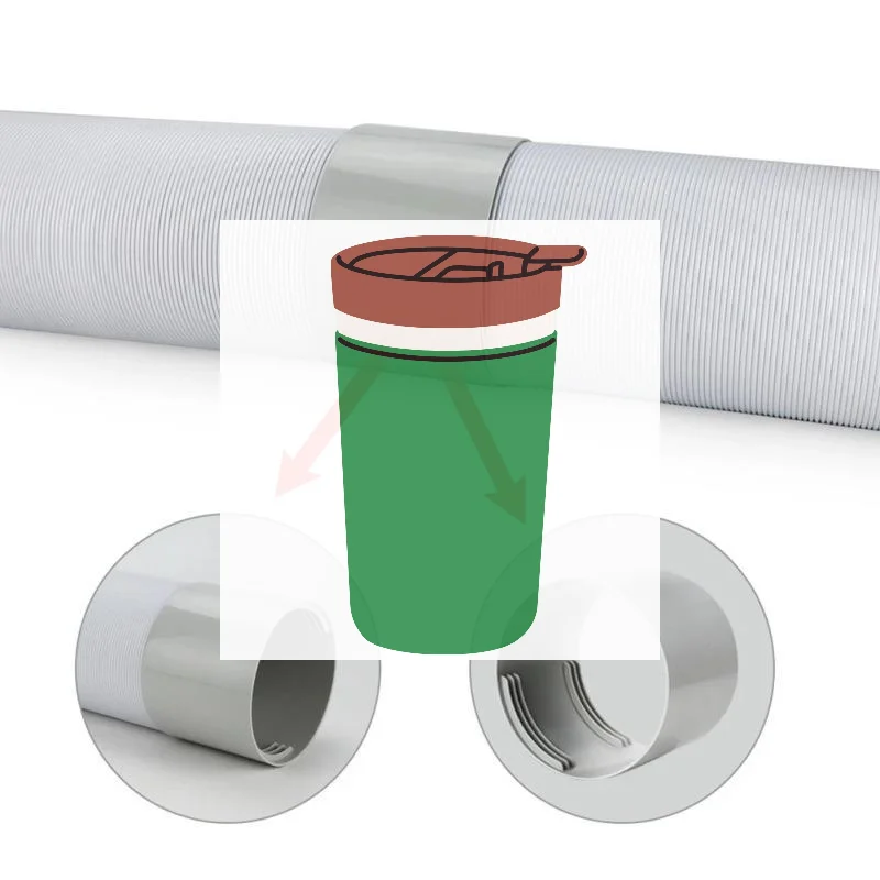 Flexible Universal Portable Air Conditioner Exhaust Pipe Stretch PAC Vent Extension Duct Hose Replacement Vent Accessory