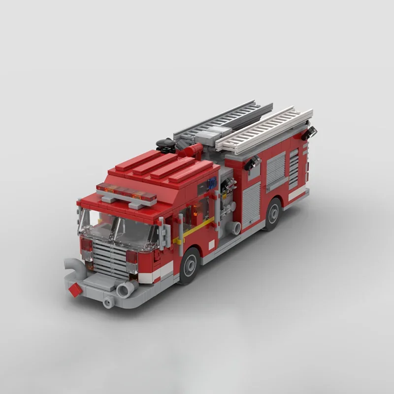 Fire Fighting Model Moc Building Bricks Modular Fire Pumper Truck Model Technology Modular Blocks Christmas Set DIY Toy Gifts
