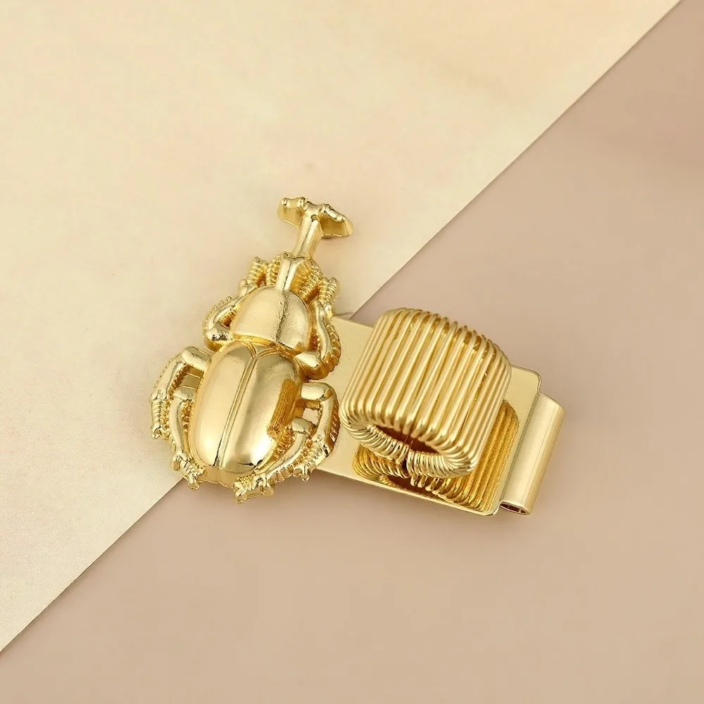 Creative Insect Series Pen Clip with Spring Vintage Metal Butterfly Rhinoceros Beetle Pen Clip Securely Holds Durable