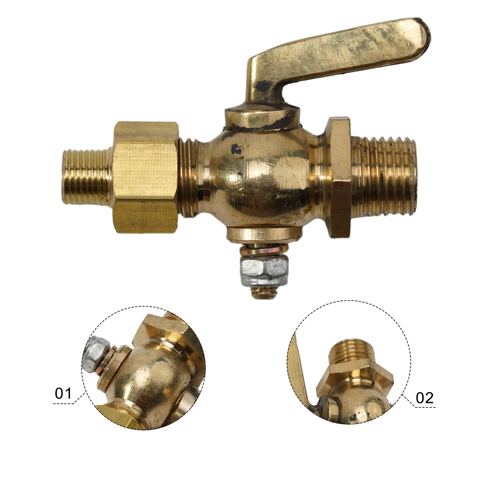 1pc Motorcycle G1/4 Copper Valve Brass Petcock 1/8inch-1/4inch Fuel Tap Suitable For Vintage Motorcycles