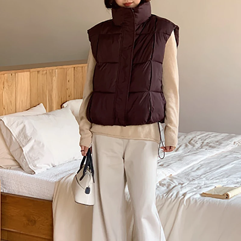 ITOOLIN 2025 الخريف جديد الكورية متعددة الوظائف معطف مريح وغير رسمي نمط بلون فضفاض المرأة أسفل القطن سترة #5