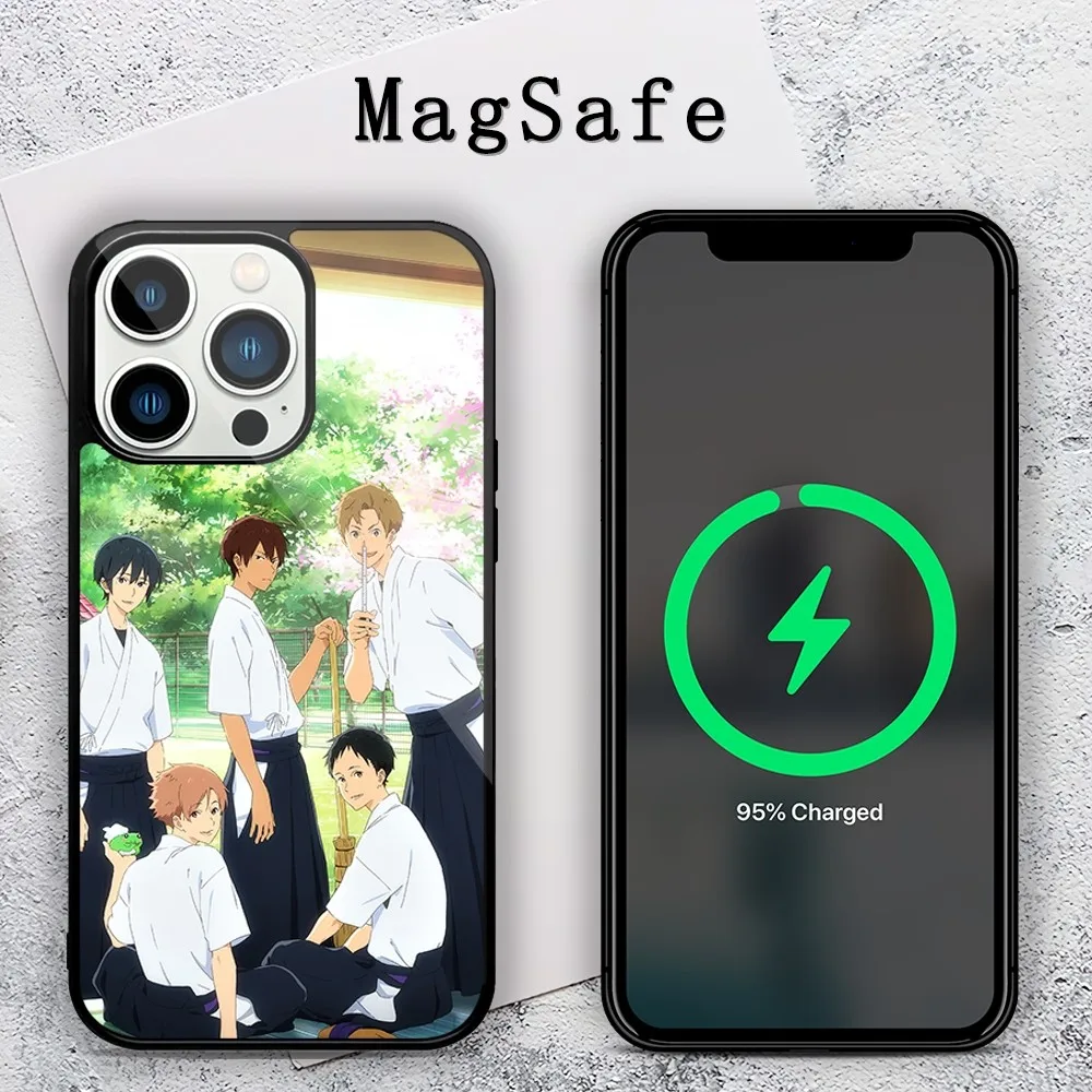 bilibili Anime Tsurune Kazemai Phone Case For iPhone 11 12 13 14 15 Mini Pro XS Max X S Plus XR Magnetic Attraction Shell