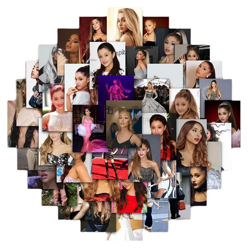 63 قطعة ملصقات المغني أريانا غراندي وسادة جذع الثلاجة مقاوم للماء أنيمي ملصقات أنيمي الشكل صورة اللعب ملصق هدية