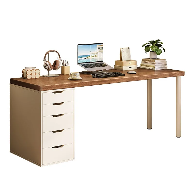 Multi-purpose Integrated Study Desk with Bookcase Drawers, Computer Dressing Writing Table for Household Small Apartment Bedroom
