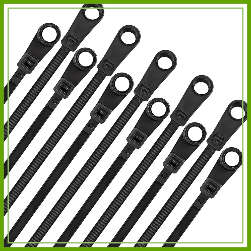 

12in 300pcs Heavy Duty Zip Ties with Screw Hole, 75lb Cable Ties for Mounting and Organizing Wires