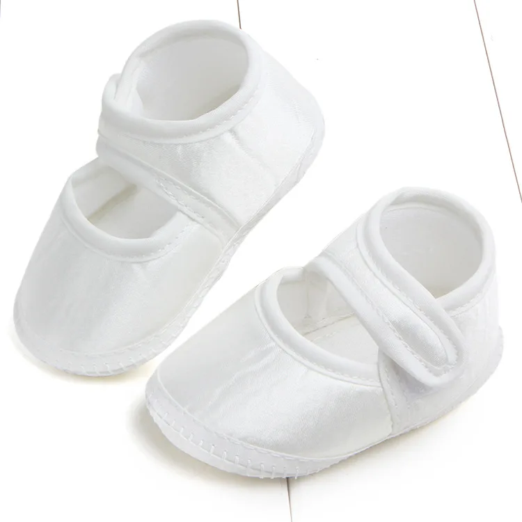 2022 New Neborn Baby Trade Baby Toddler Shoes Baptism Pure Color Princess Soft Bottom Shoes Boys And Girls Silk Soft For Babies