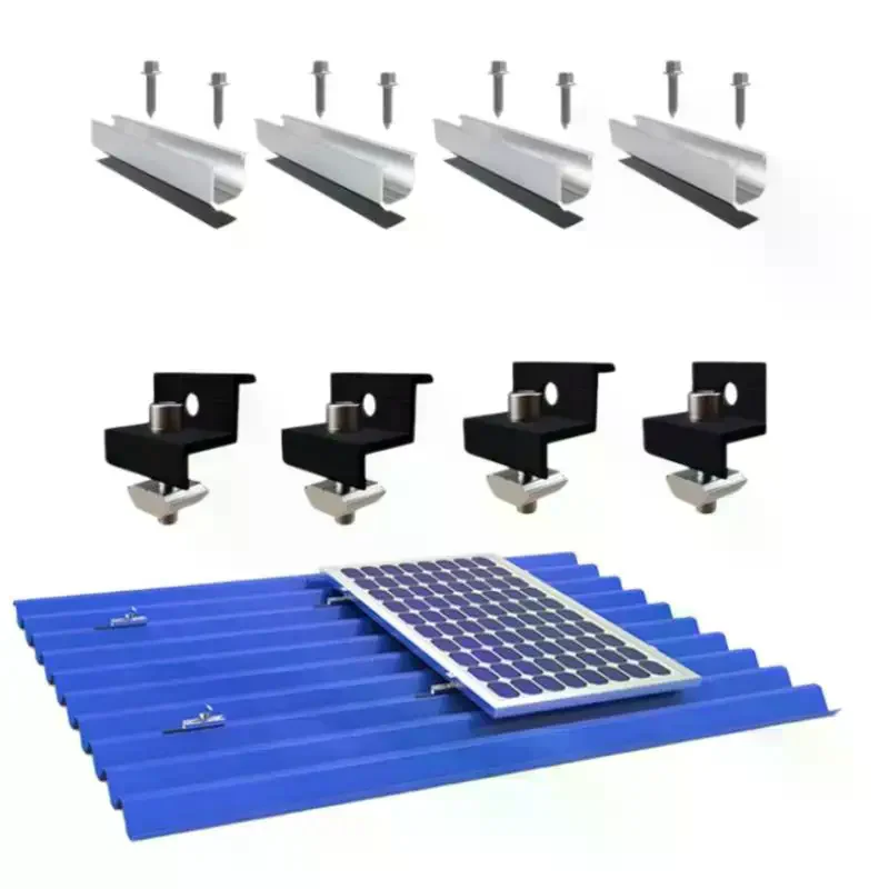 4/6/10Pcs Solar Panel Mounting Brackets Mid End Clamps Rails Kit Roofing Multiple Sized No Rust Firm Lock