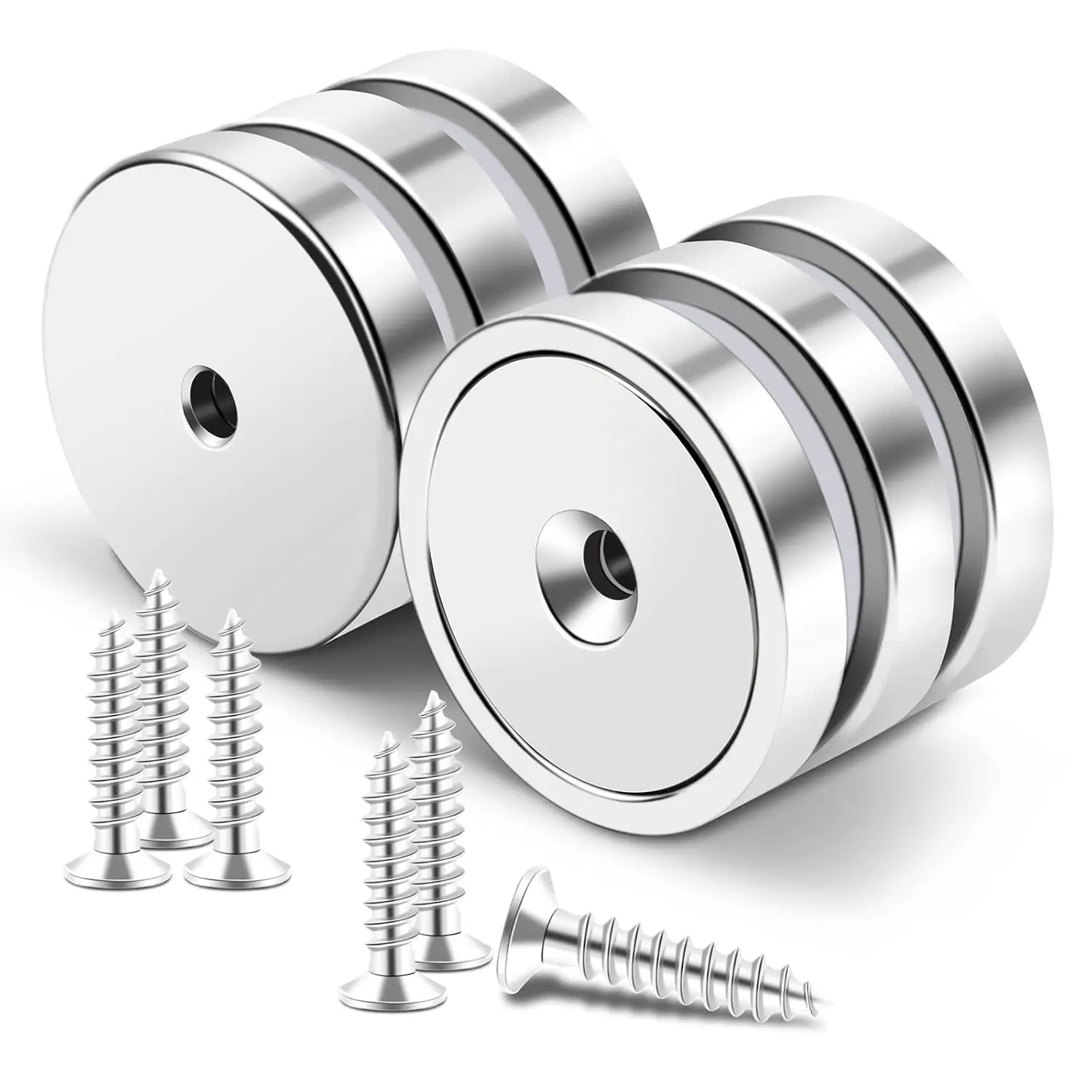 Multi Neodymium Disc Countersunk Hole Imanes, Permanent Rare Earth Imanes for Tool Room, Science, Craft, Office, Science Proje