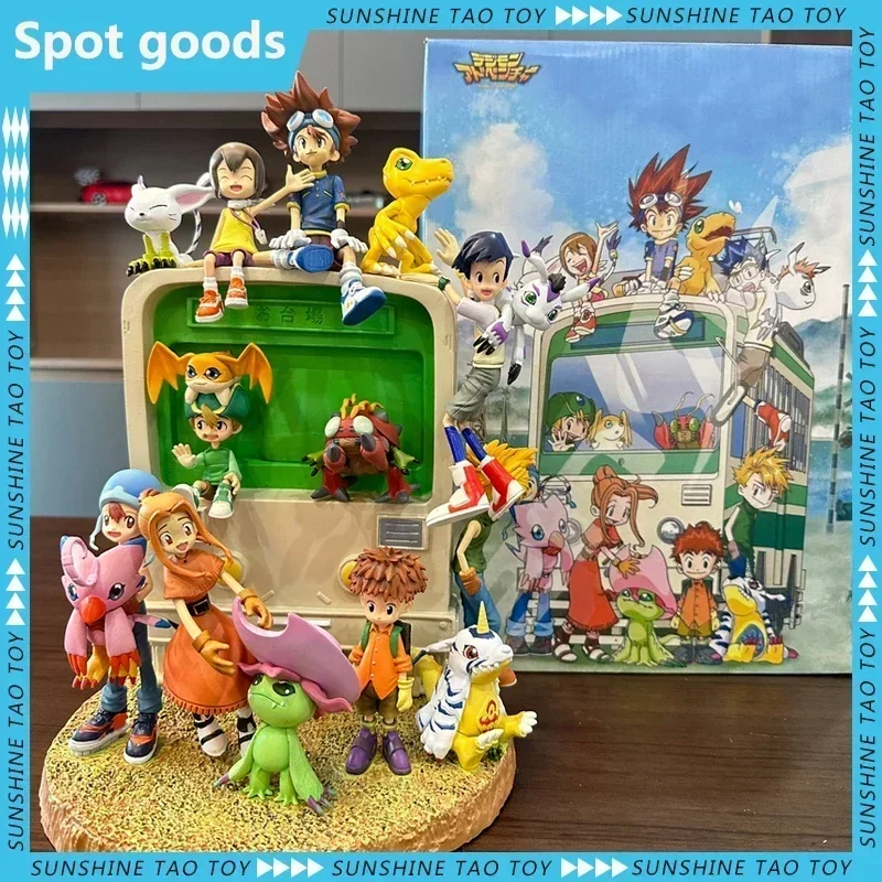 

34cm Digimon Adventure Figure Anime Family Portraits Figure Pvc Statue Model Doll Collection Room Decoration Toys Birthday Gift