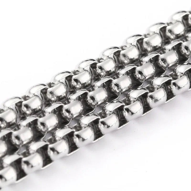 10m/roll 3x3x1.5mm 304 Stainless Steel Box Chains Link Chain Unwelded for Jewelry Making DIY Bracelet Necklace Craft Accessories