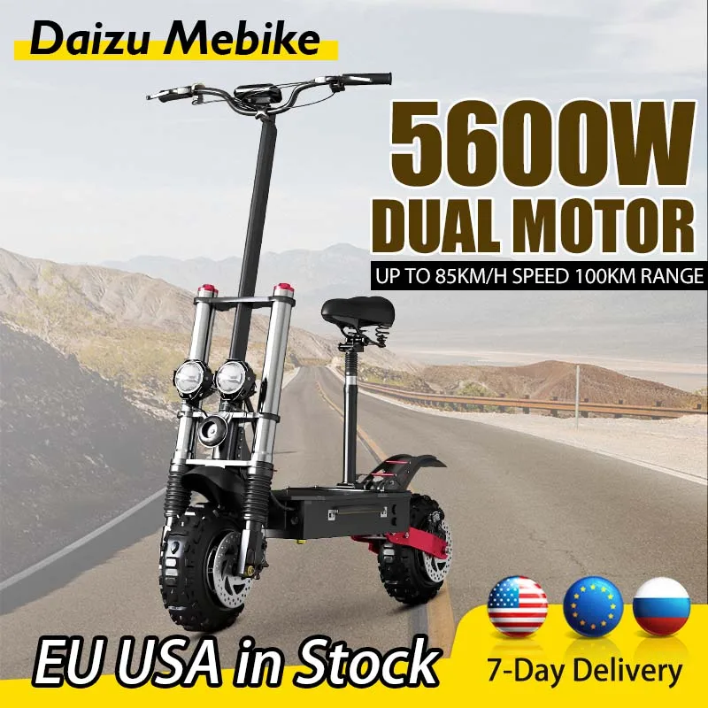 

Strong Power 5600W Electric Scooter 85km/h Fast Speed Electric Scooters Adults 11INCH Off-road Tires 26AH Battery E Scooter