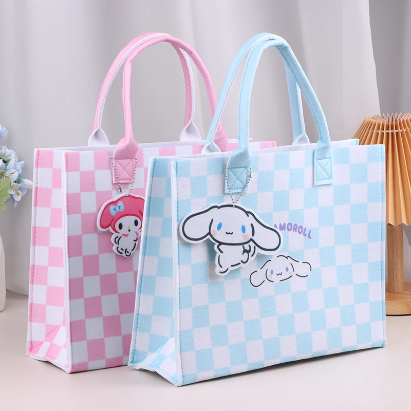 

Kulomi Sanrio Felt Tote Bag For Women Girls Large Capacity Sanrio New Melody Cute Fashion Large Capacity Designer Hand Bag