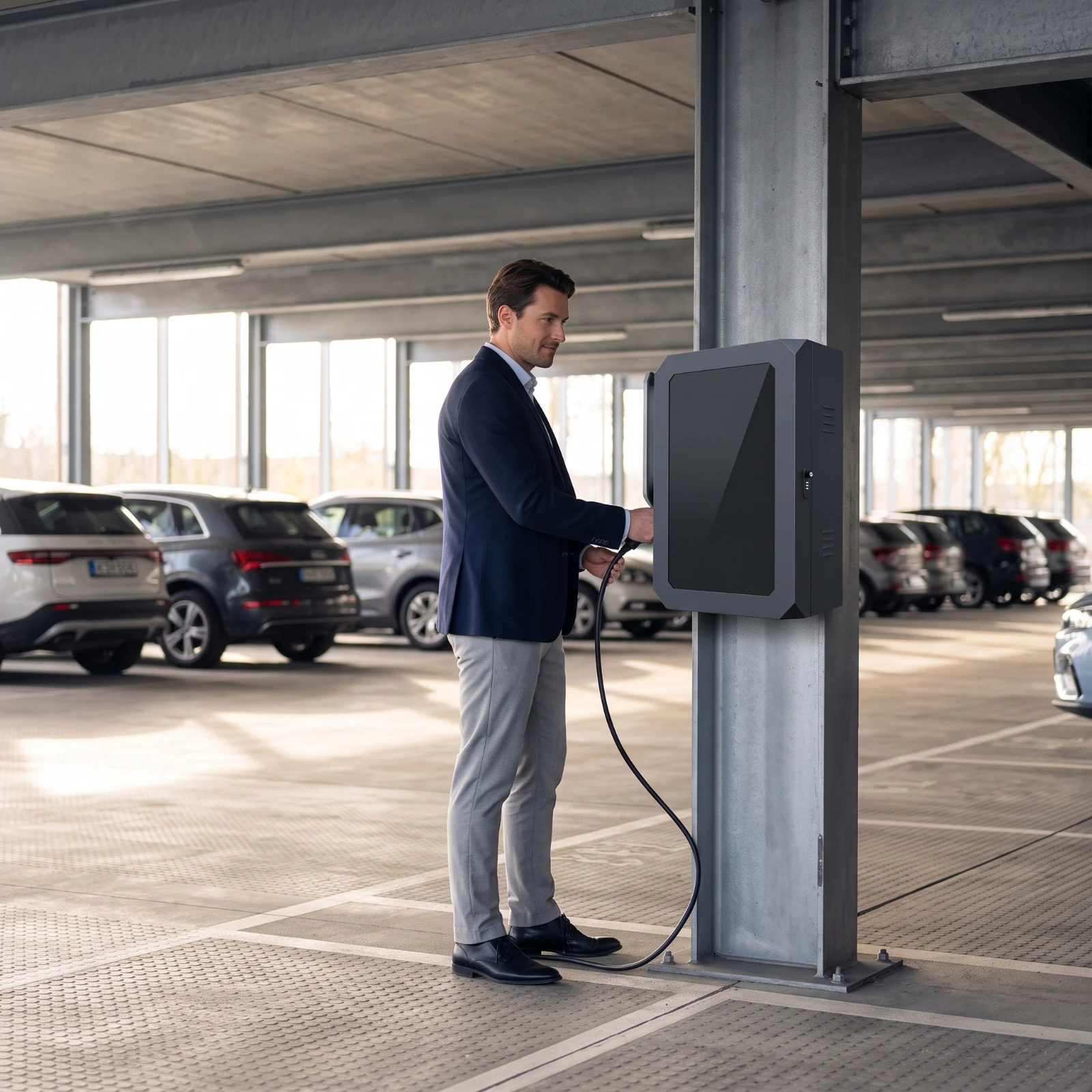 Outdoor EV Charger Enclosure Weatherproof EV Charger Enclosure Security Box Lockable for Driveways, Parking Lots