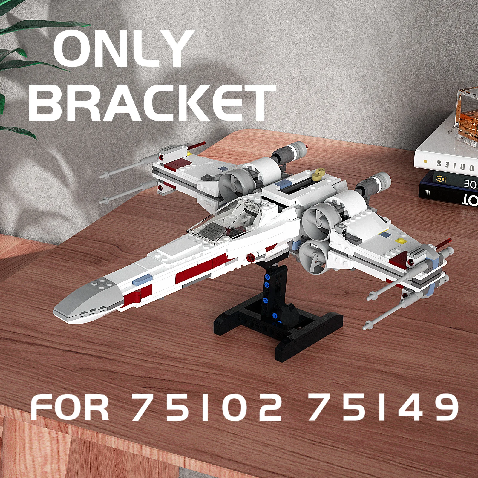 MOC Stand (Only Bracket) Building Blocks For The Space Wars X-wing Fighter 75149/75218/75102 Display Support Bricks DIY Toy Gift