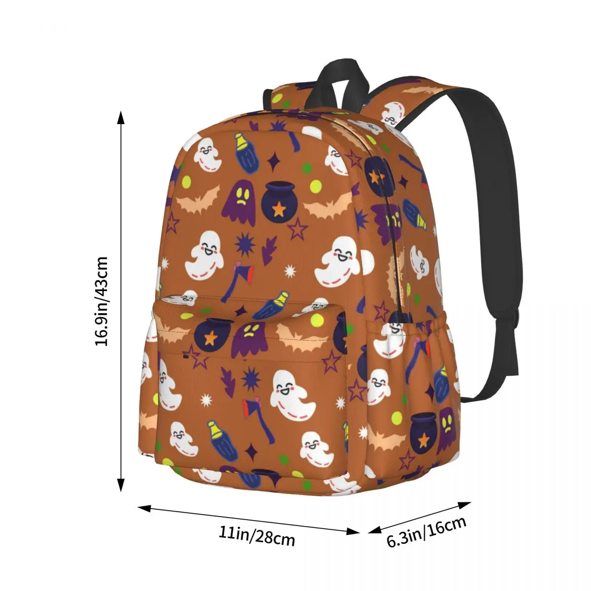 Halloween Themed Large Capacity Student Backpack Casual Fashion School Bag Travel Rucksack For Teens Women Men