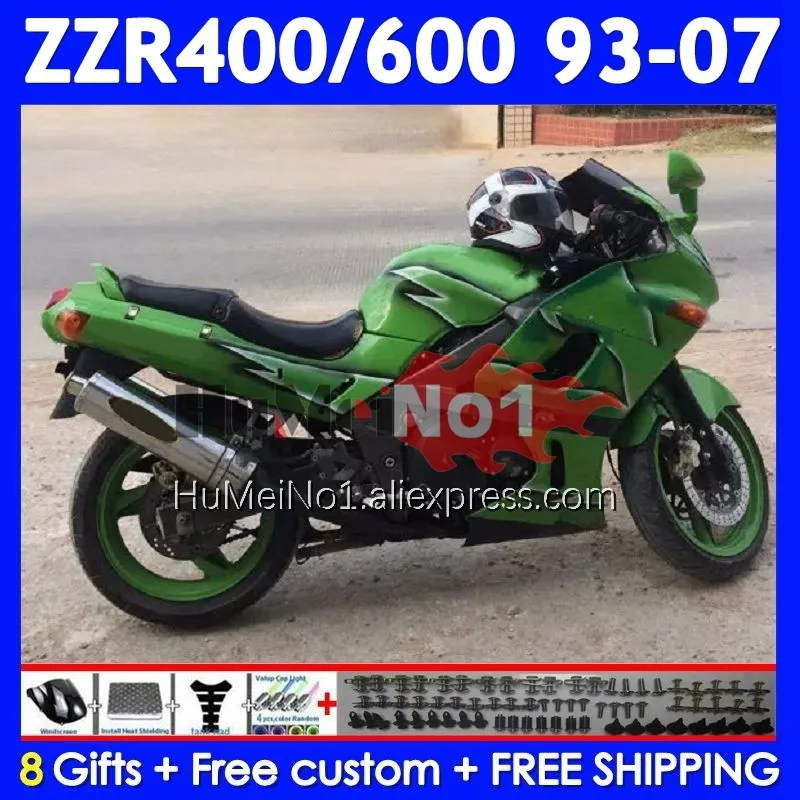 ZZR-400 For KAWASAKI NINJA ZZR 400 1993 1994 1995 1996 1997 1998 238No.45 ZZR400 Green hot 99 00 01 02 03 04 05 06 07 Fairing