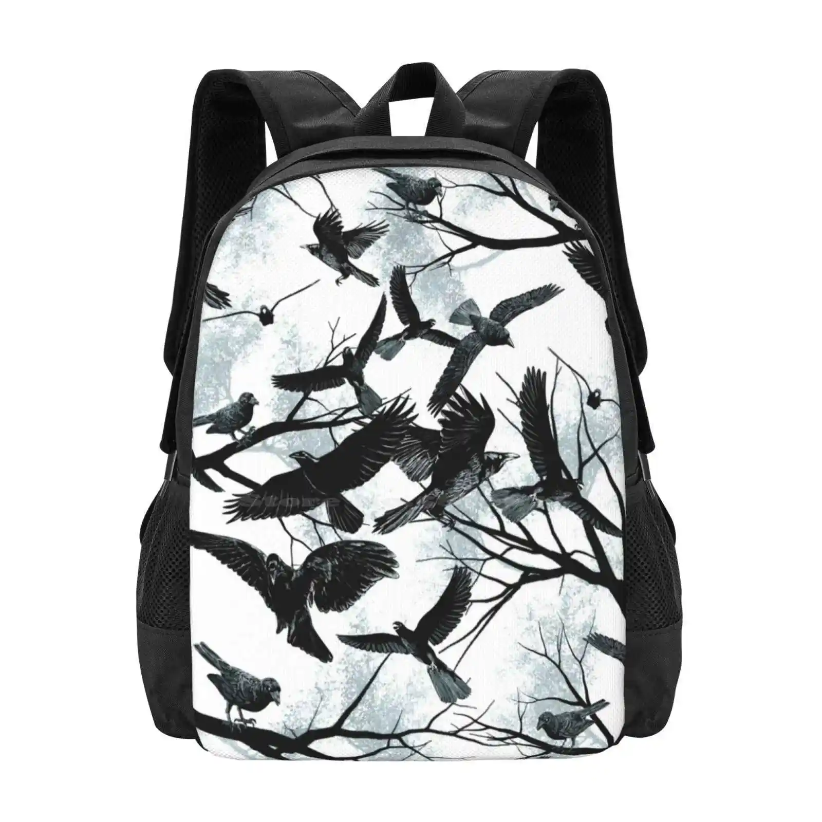 

Blackbirds Hot Sale Schoolbag Backpack Fashion Bags Blackbirds Artsy Forest Nature Trees Abstract