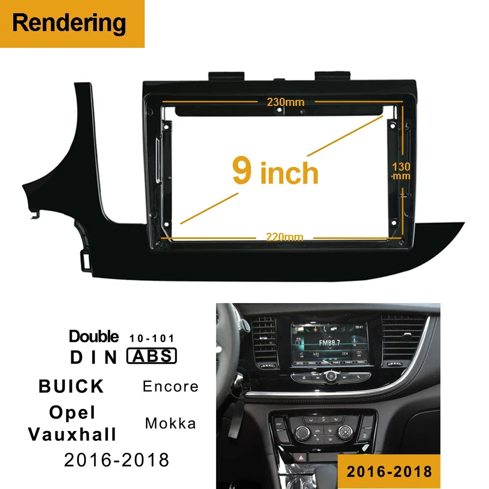 1/2Din Car DVD Frame Audio Fitting Adaptor Dash Trim Kits Facia Panel For Opel Vauxhall Mokka BUICK Encore 2016-18 Radio Player