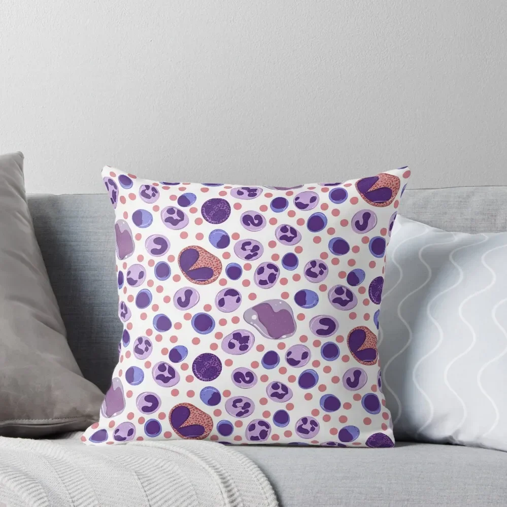 Large White Blood Cell Pattern Throw Pillow Cushion Cover Decorative Sofa Cushion Cushions pillow