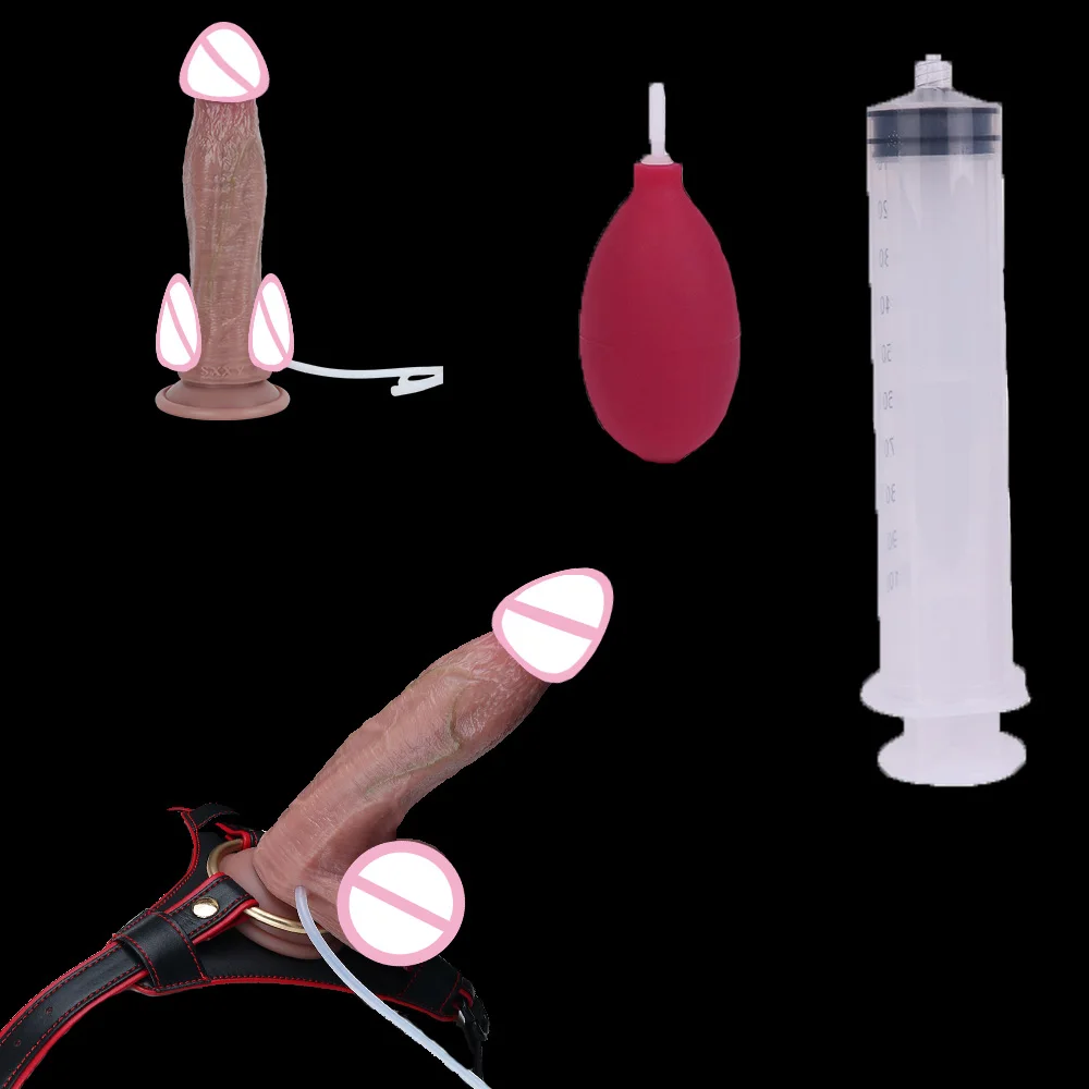 ORALSX Ejaculating Anal Plug Sex Toys For Men Women Masturbator Silicone Double Layer Realistic Dildo With Sucker Adult Game