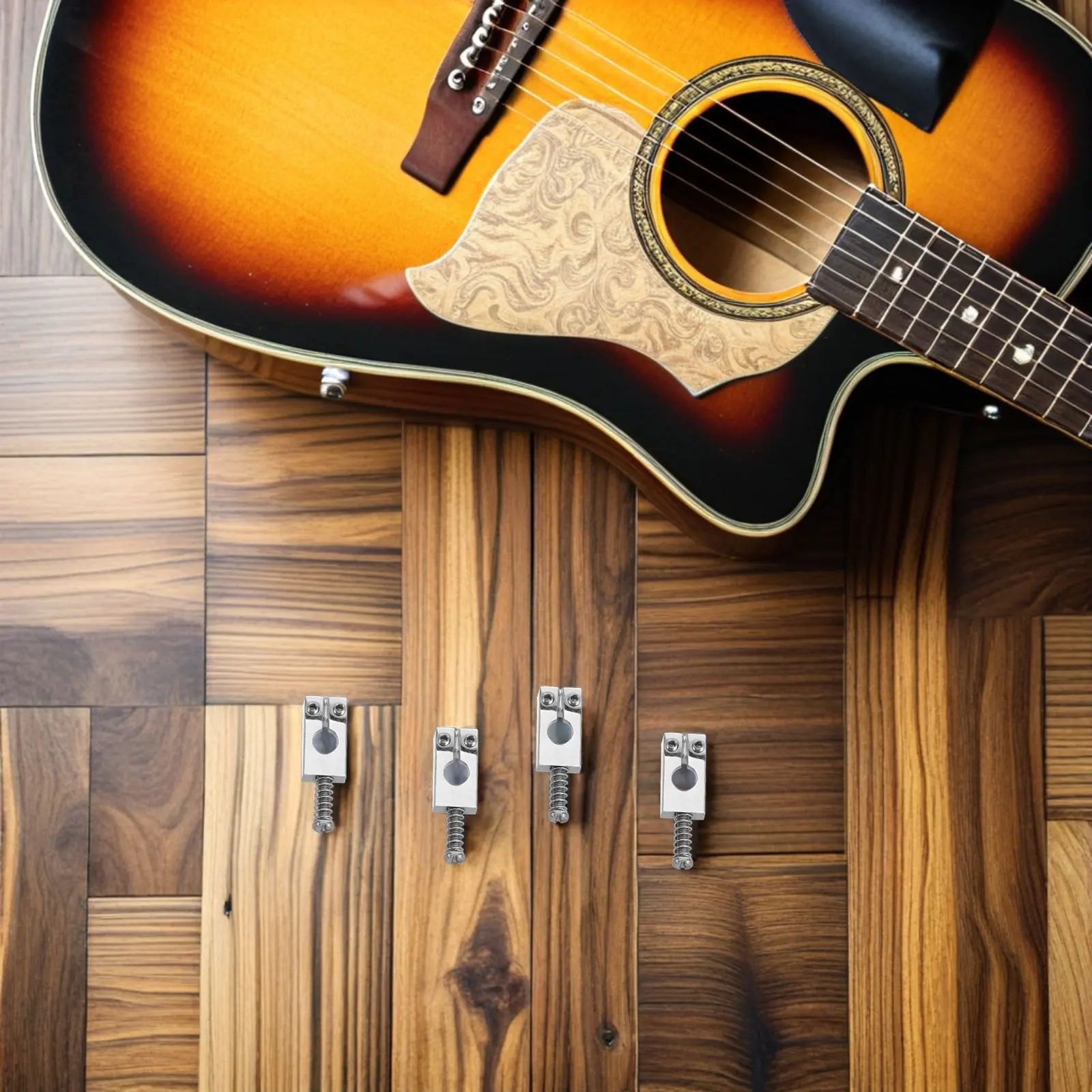 

6Pcs Electric Guitar Bridge Saddles Metal Tremolo Replacement Parts for 6 String Guitar Bridge Repair and Saddle Adjustment