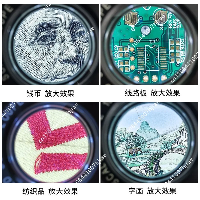 10X 20X 30X HD Optical Loupe with Scale LED Light Portable Magnifying Glass for Measuring Inspection GP-1002L