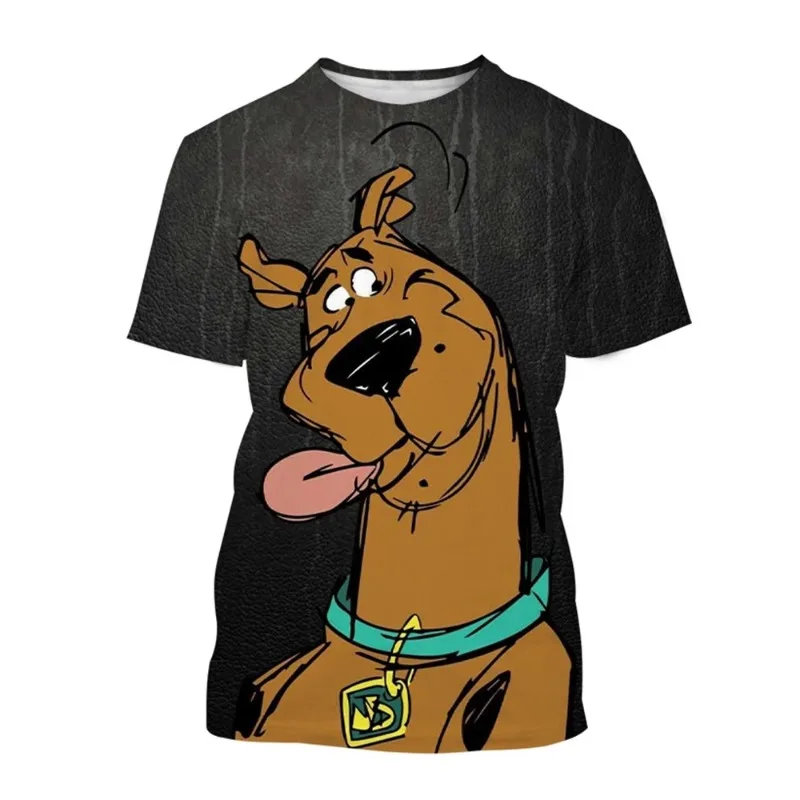 Summer Cartoon Scooby Creative 3D Printed T-shirt Fashionable Men and Women Fun Hip Hop Cartoon Casual T-shirt