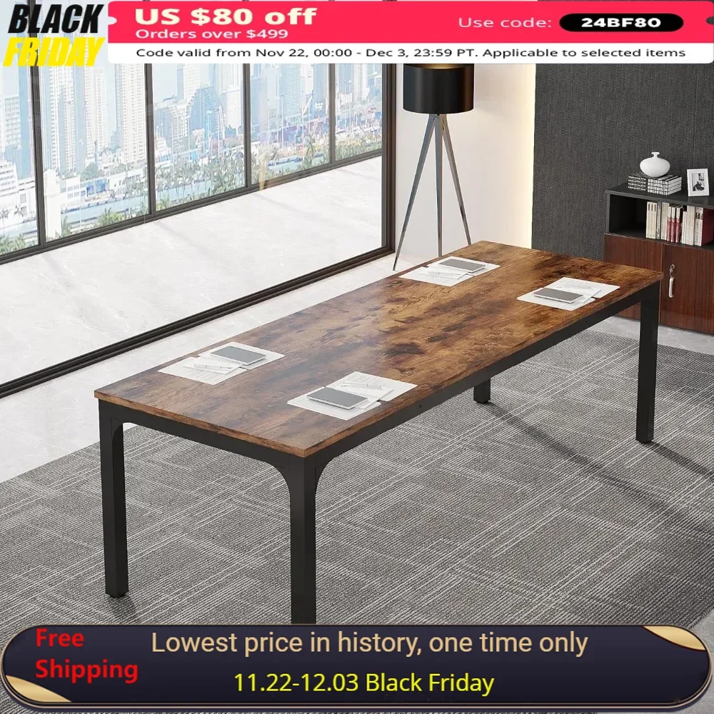 

78.7 Inche Conference Table for 6-8 People, Only Tables, Large Business Tables, 6.5FT Rectangle Conference Table