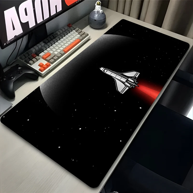 

Mouse Pad Laptop Black And White Keyboard Pad XXL Space Shuttle Extended Desk Mat PC Gaming Accessories Mousepad Anime Table Mat