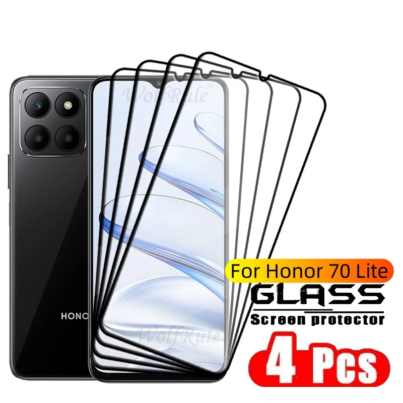 1/2/3/4 Stück für Huawei Honor 70 Lite Glas Honor 70 Lite Panzerglas Vollflächiger Kleber 9H Handy-Displayschutz Honor 70 Lite