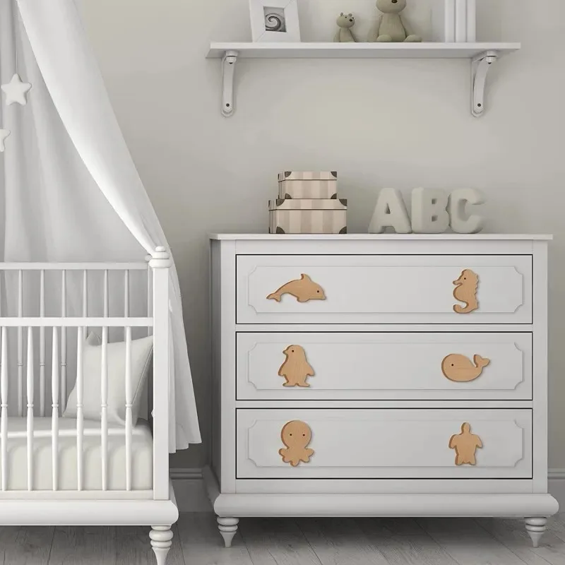 Creative Animal-shaped Designs Wooden Furniture Handles Cabinets Drawers Pulls Wardrobe Door Knobs