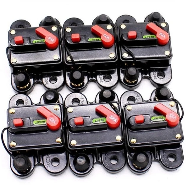 12V 24 48V DC Circuit Breaker 20A 30A 50A 60A 80A 100A 150A 200A 250A 300A Car Truck Audio Resettable Fuse voltage protection