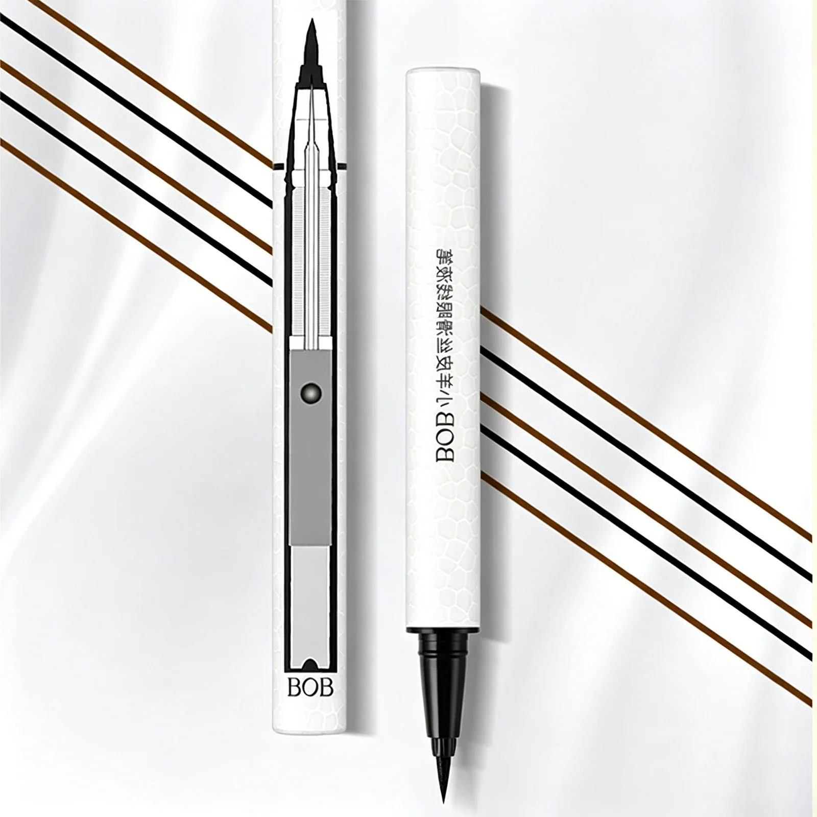 Schwarzer Eyeliner-Stift, wasserfest, schweißfest, langlebig, wischfest, schnell trocknend, für kräftiges Augen-Make-up, leicht gleitend, seidig glatt